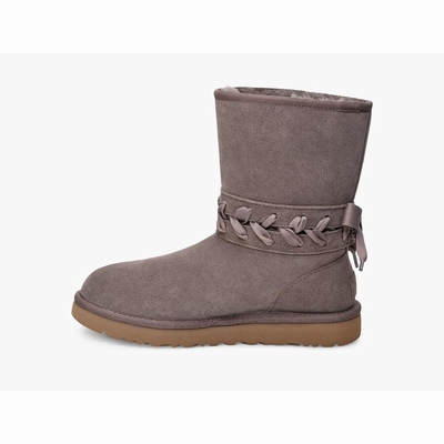 Botas UGG Classic Lace Short Mulher Marrom | PT-BCIOM